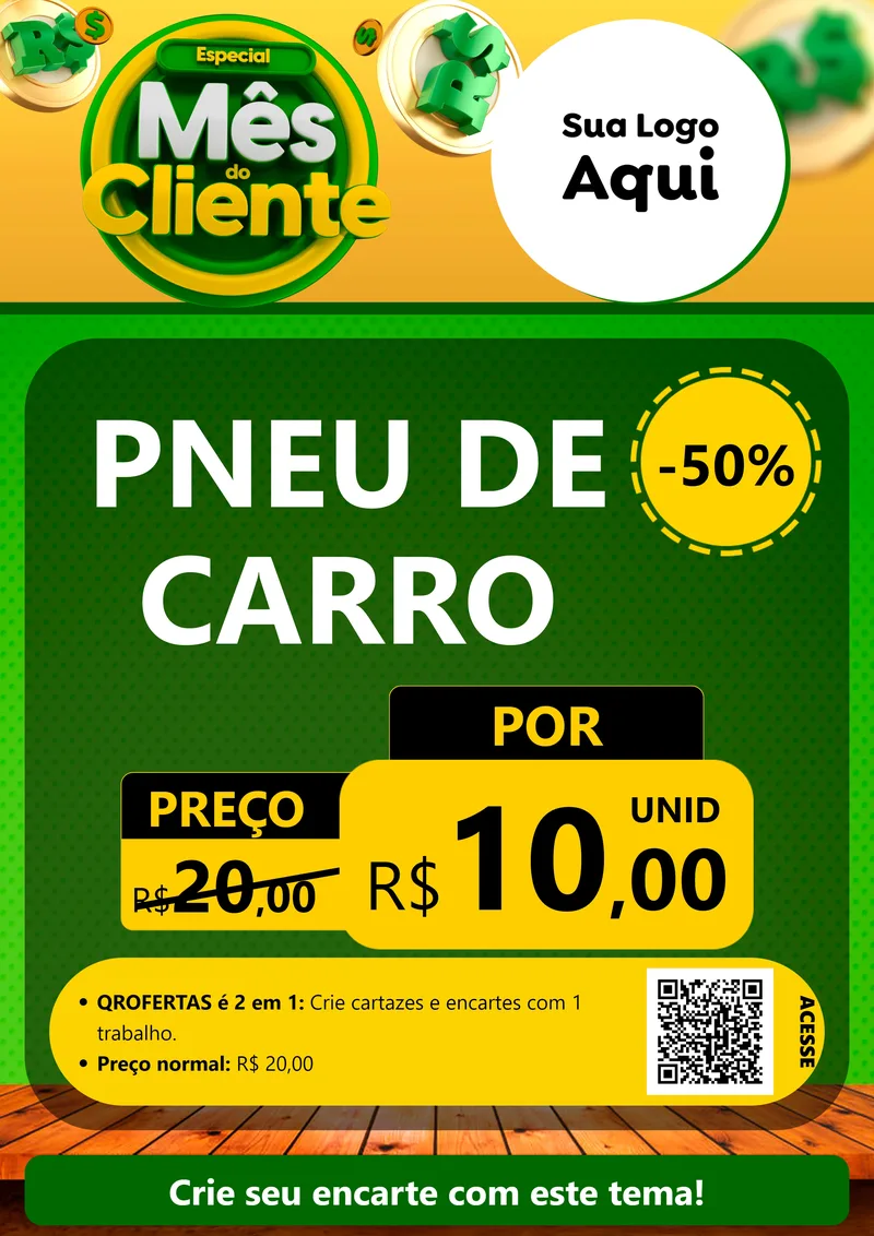 Modelo de Cartaz para Cartaz A4 Vertical com o tema Especial Mês do Cliente para Auto peças