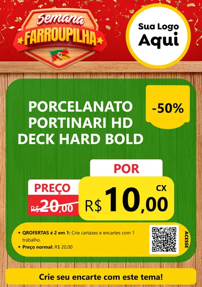 Modelo de Cartaz para Cartaz A4 Vertical com o tema Semana Farroupilha para Pisos e revestimentos