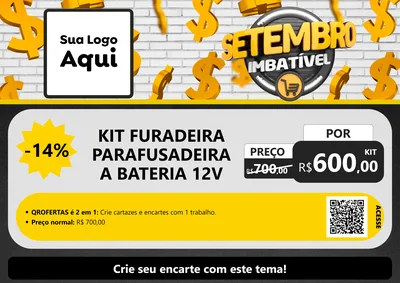 Modelo de Cartaz para Cartaz A4 Horizontal com o tema Setembro Imbatível para Maquinas e Ferramentas