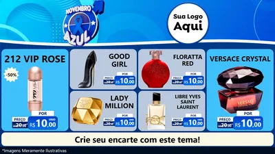 Modelo de TV para TV Horizontal com o tema Novembro Azul para Perfumes