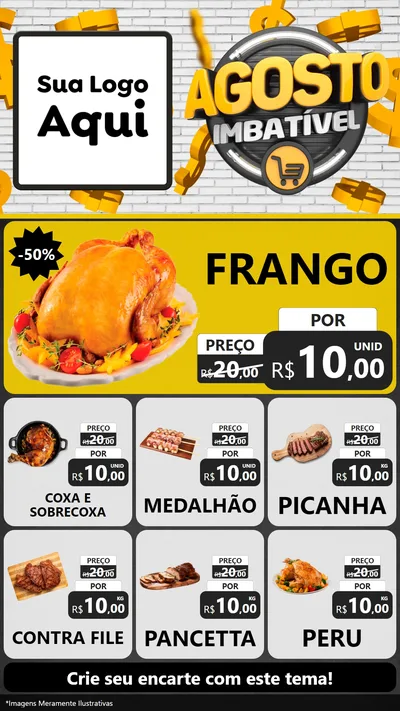 Modelo de Rede Social para Stories com o tema Agosto imbatível para Assados