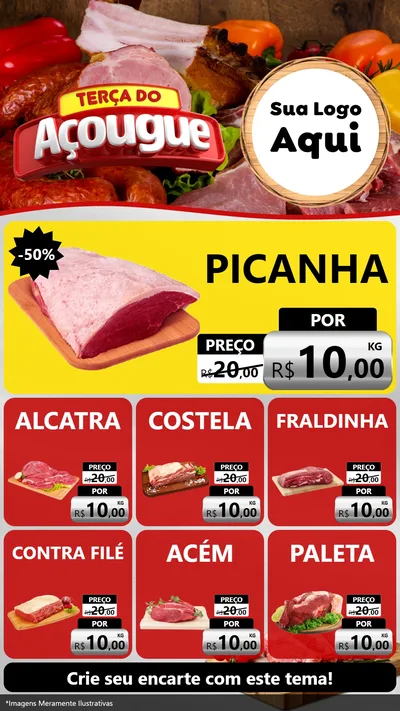 Modelo de Rede Social para Stories com o tema Terça do Açougue para Açougue