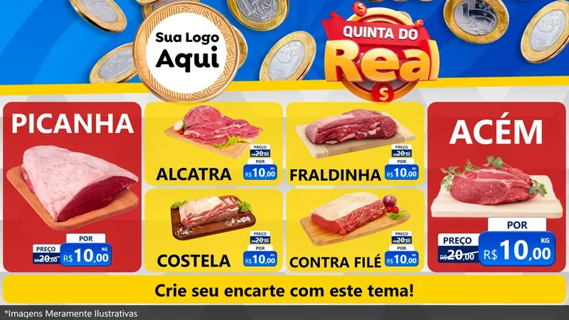 Modelo de TV para TV Horizontal com o tema Quinta do Real para Açougue
