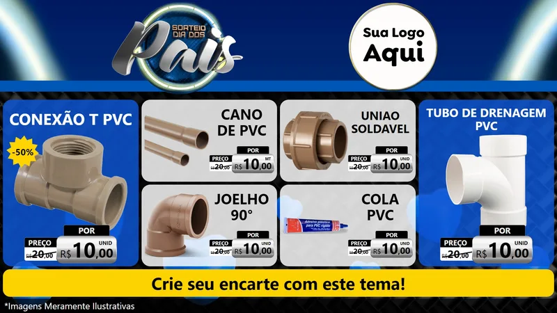 Modelo de TV para TV Horizontal com o tema Sorteio Dia Dos Pais para Tubos e conexões