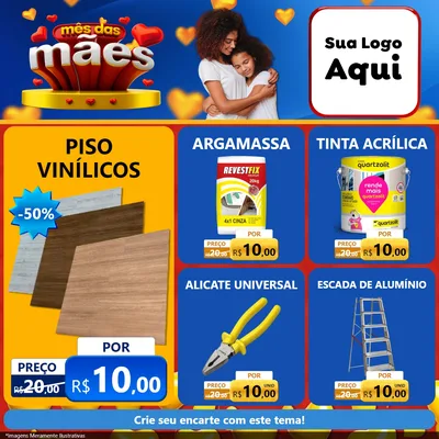 Modelo de Rede Social para Feed Facebook com o tema Mês das Mães para Material para Construção