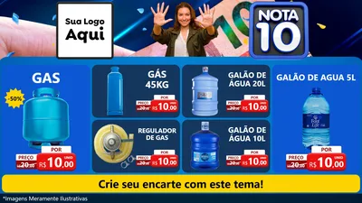 Modelo de TV para TV Horizontal com o tema Nota 10 para Água e gás