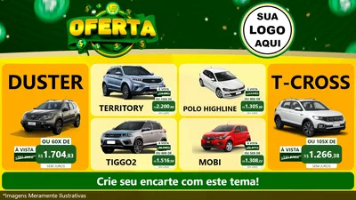Modelo de TV para TV Horizontal com o tema Oferta para Concessionaria de Carros