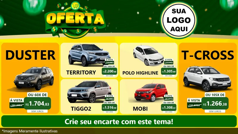Modelo de TV para TV Horizontal com o tema Oferta para Concessionaria de Carros