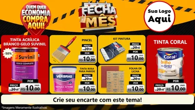 Modelo de TV para TV Horizontal com o tema Fecha Mês para Tintas e Ferramentas