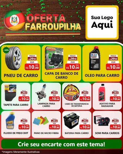 Modelo de Rede Social para Feed Instagram com o tema Oferta Farroupilha para Auto peças