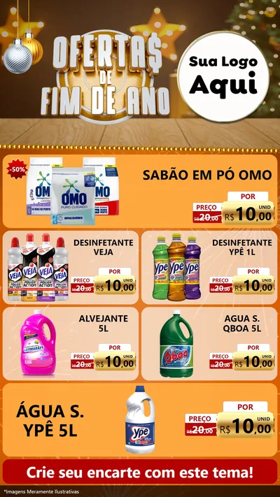 Modelo de TV para TV Vertical com o tema Ofertas de Fim de Ano para Produtos de Limpeza