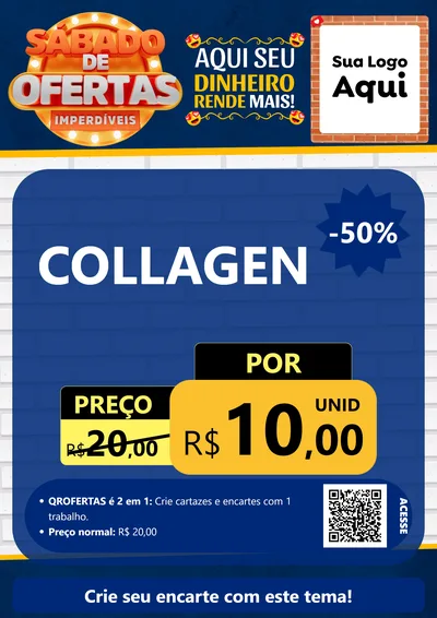 Modelo de Cartaz para Cartaz A4 Vertical com o tema Sábado de Ofertas Imperdíveis para Suplementos alimentares