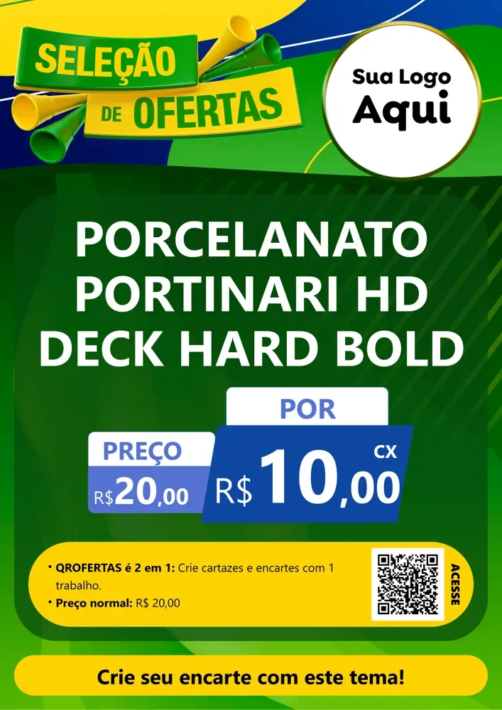 Modelo de Cartaz para Cartaz A4 Vertical com o tema Seleção de Ofertas - Copa para Pisos e revestimentos