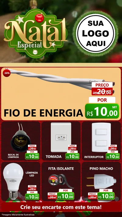 Modelo de Rede Social para Stories com o tema Natal Especial para Materiais Elétricos