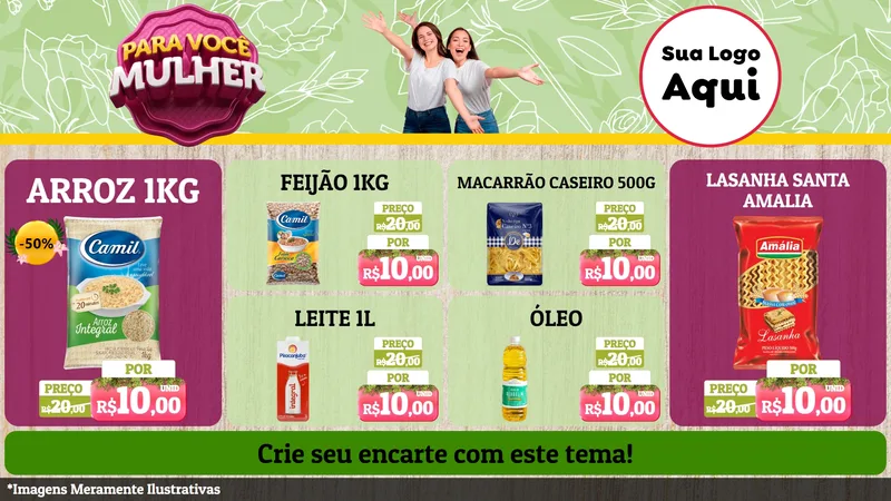 Modelo de TV para TV Horizontal com o tema Para Você Mulher para Supermercado