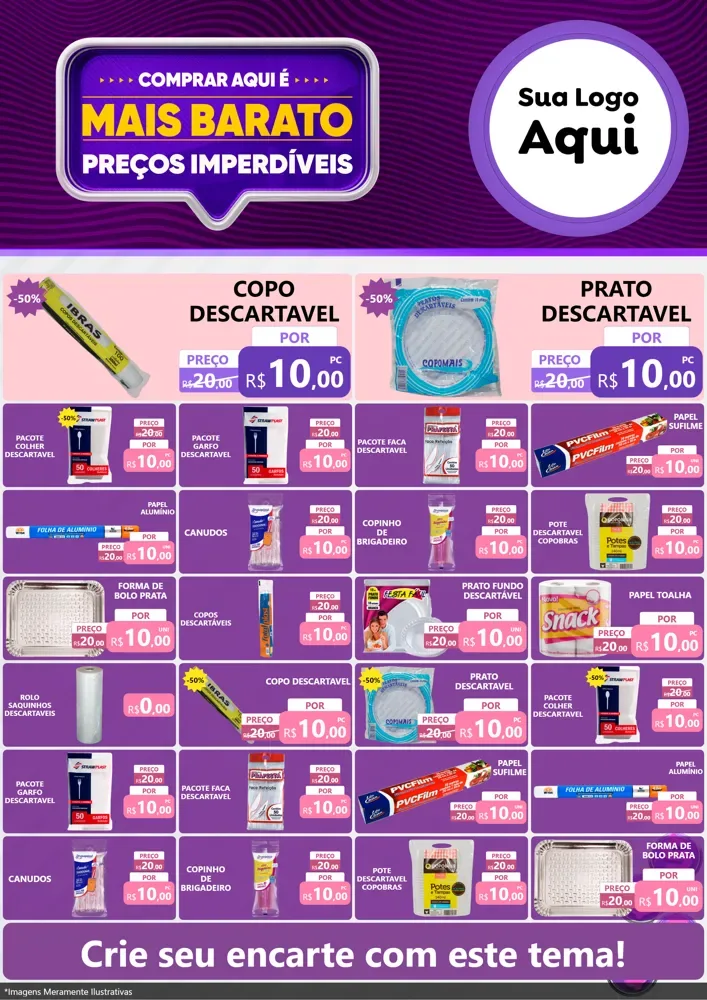 Modelo de Encarte para Encarte A4 Vertical com o tema Mais Barato para Embalagens