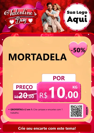 Modelo de Cartaz para Cartaz A4 Vertical com o tema Valentine's Day para Frios e Laticínios