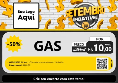 Modelo de Cartaz para Cartaz A4 Horizontal com o tema Setembro Imbatível para Água e gás
