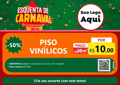 Modelo de Cartaz para Cartaz A4 Horizontal com o tema Esquenta de Carnaval para Material para Construção