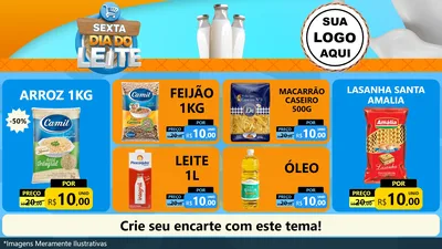 Modelo de TV para TV Horizontal com o tema Sexta Dia do Leite para Supermercado