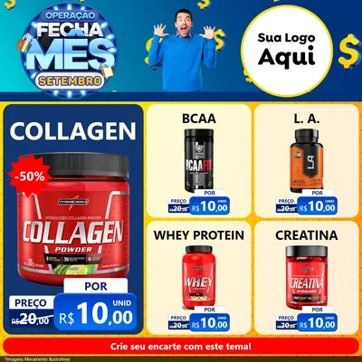 Modelo de Rede Social para Feed Facebook com o tema Operação Fecha Mês Setembro para Suplementos alimentares