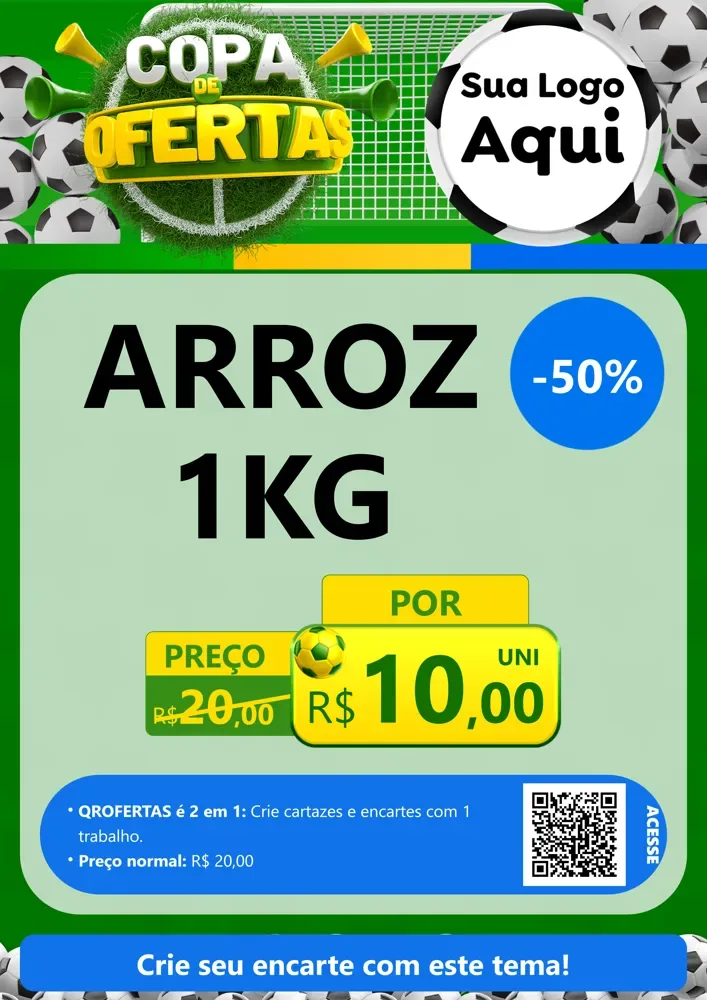 Modelo de Cartaz para Cartaz A4 Vertical com o tema Copa De Ofertas para Supermercado