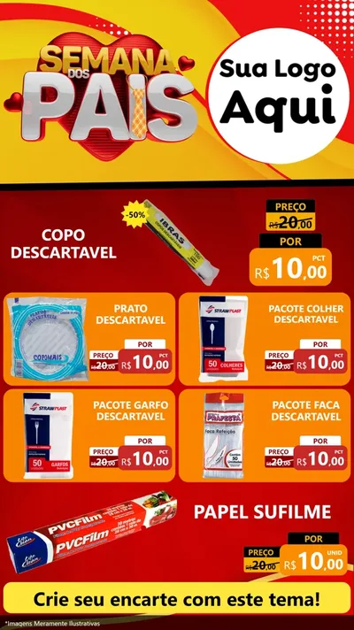 Modelo de TV para TV Vertical com o tema Semana Dos Pais para Embalagens