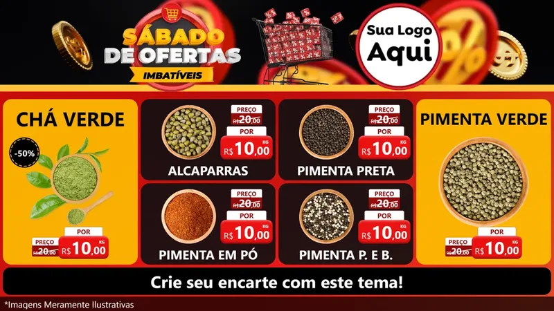 Modelo de TV para TV Horizontal com o tema Sábado de Ofertas Imbatíveis para Produtos Naturais
