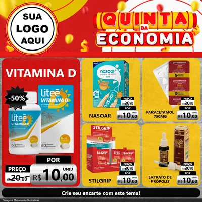Modelo de Rede Social para Feed Facebook com o tema Quinta da Economia para Farmácia