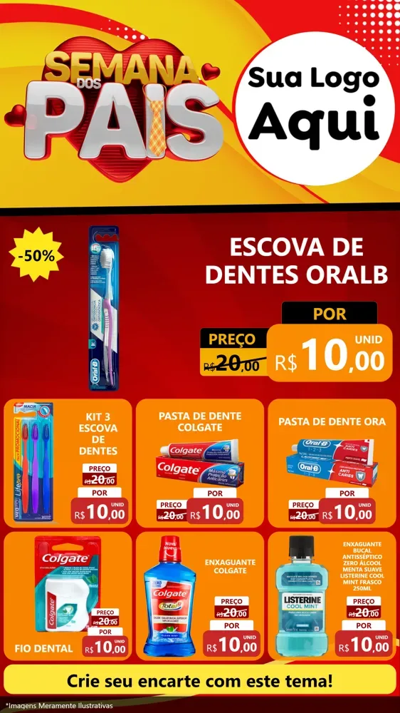 Modelo de Rede Social para Stories com o tema Semana Dos Pais para Higiene Pessoal