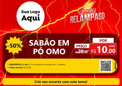 Modelo de Cartaz para Cartaz A4 Horizontal com o tema Ofertas Relâmpago para Produtos de Limpeza