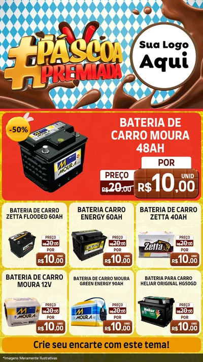 Modelo de Rede Social para Stories com o tema Páscoa Premiada para Baterias Elétricas