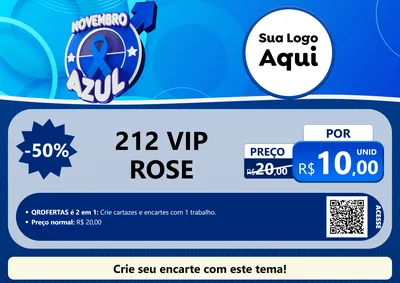 Modelo de Cartaz para Cartaz A4 Horizontal com o tema Novembro Azul para Perfumes