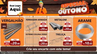 Modelo de TV para TV Horizontal com o tema Especial Outono para Ferragens
