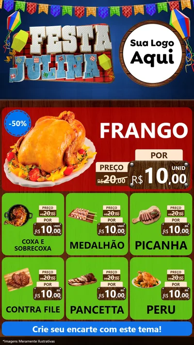 Modelo de Rede Social para Stories com o tema Festa Julina para Assados