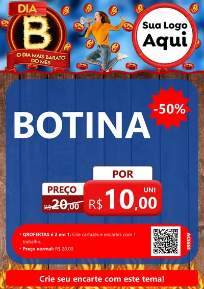 Modelo de Cartaz para Cartaz A4 Vertical com o tema Dia B - O Dia Mais Barato Do Mês para Agropecuária
