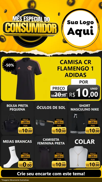 Modelo de Rede Social para Stories com o tema Mês Especial do Consumidor para Roupas e acessórios