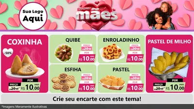 Modelo de TV para TV Horizontal com o tema Dia das Mães para Salgadaria