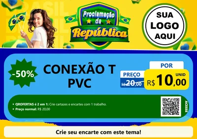 Modelo de Cartaz para Cartaz A4 Horizontal com o tema Proclamação da República para Tubos e conexões