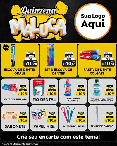 Modelo de Rede Social para Feed Instagram com o tema Quinzena Maluca para Higiene Pessoal