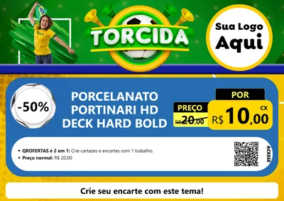 Modelo de Cartaz para Cartaz A4 Horizontal com o tema Torcida para Pisos e revestimentos