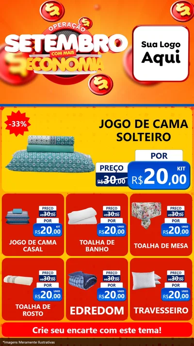 Modelo de Rede Social para Stories com o tema Operação Setembro Com Muita Economia para Cama, Mesa e Banho