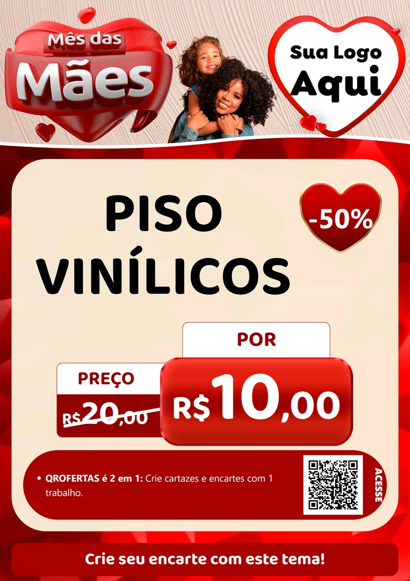Modelo de Cartaz para Cartaz A4 Vertical com o tema Mês das Mães para Material para Construção