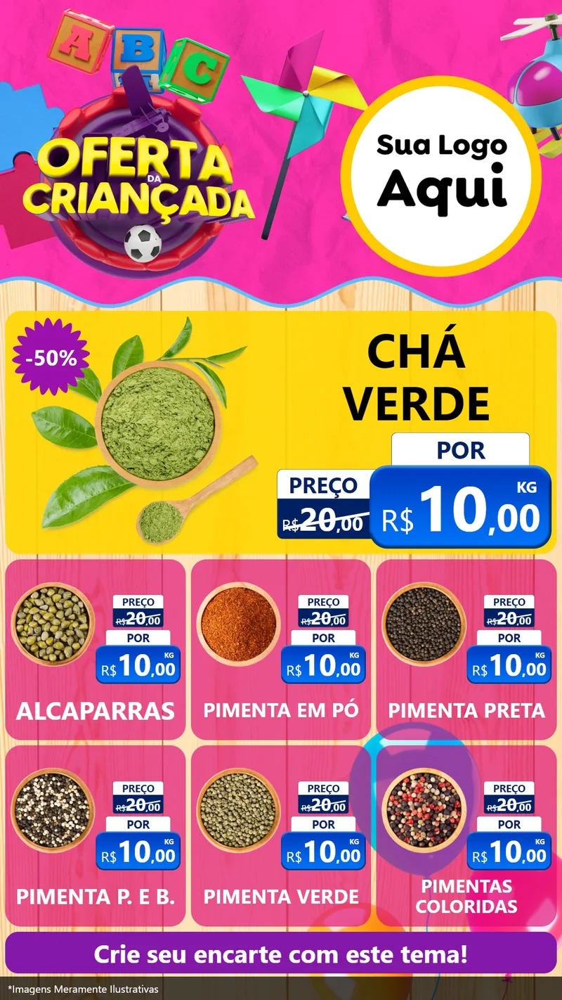 Modelo de Rede Social para Stories com o tema Oferta da Criançada para Produtos Naturais