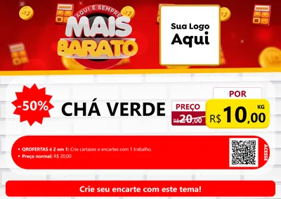 Modelo de Cartaz para Cartaz A4 Horizontal com o tema Mais Barato para Produtos Naturais