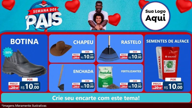 Modelo de TV para TV Horizontal com o tema Semana Dos Pais para Agropecuária