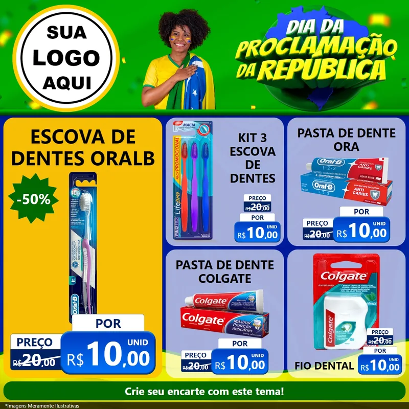 Modelo de Rede Social para Feed Facebook com o tema Dia Da Proclamação Da República para Higiene Pessoal