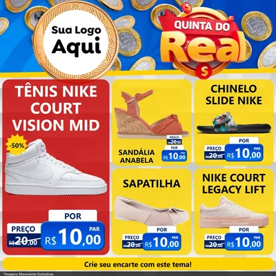 Modelo de Rede Social para Feed Facebook com o tema Quinta do Real para Calçados