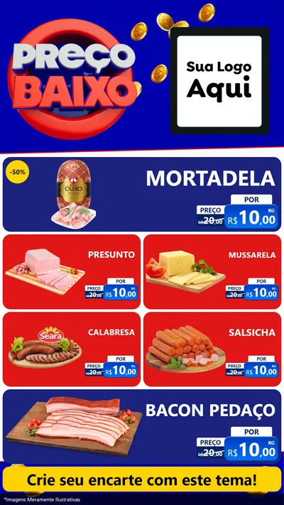 Modelo de TV para TV Vertical com o tema Preço Baixo para Frios e Laticínios