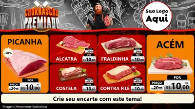 Modelo de TV para TV Horizontal com o tema Churrascão Premiado para Açougue